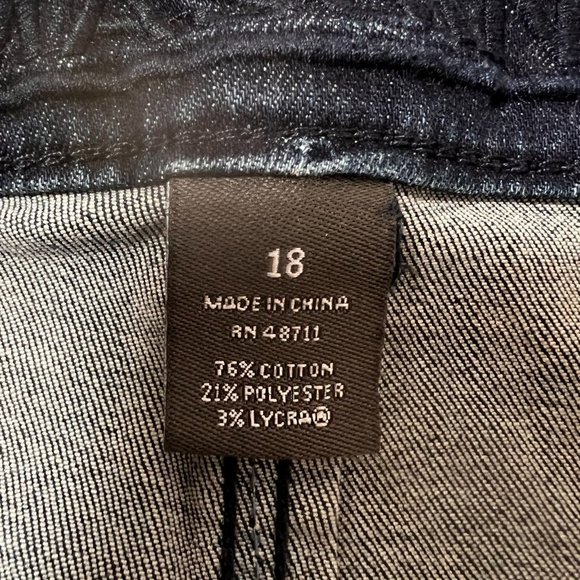 NWT MASSINI Jeans Women's Tapered Leg Denim Hi-Rise Blue Plus Size 18 - Picture 2 of 12